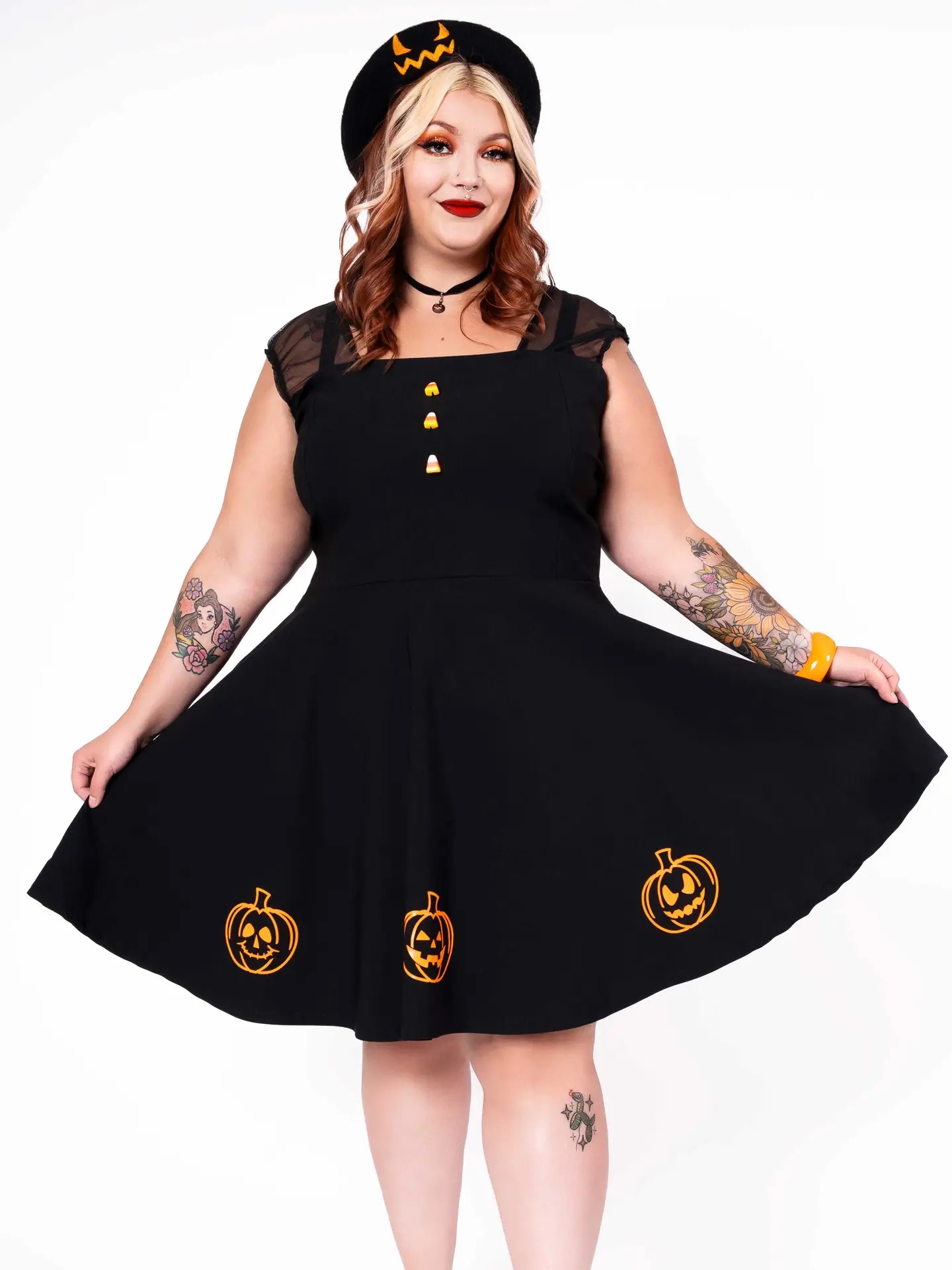 Pumpkin skater dress